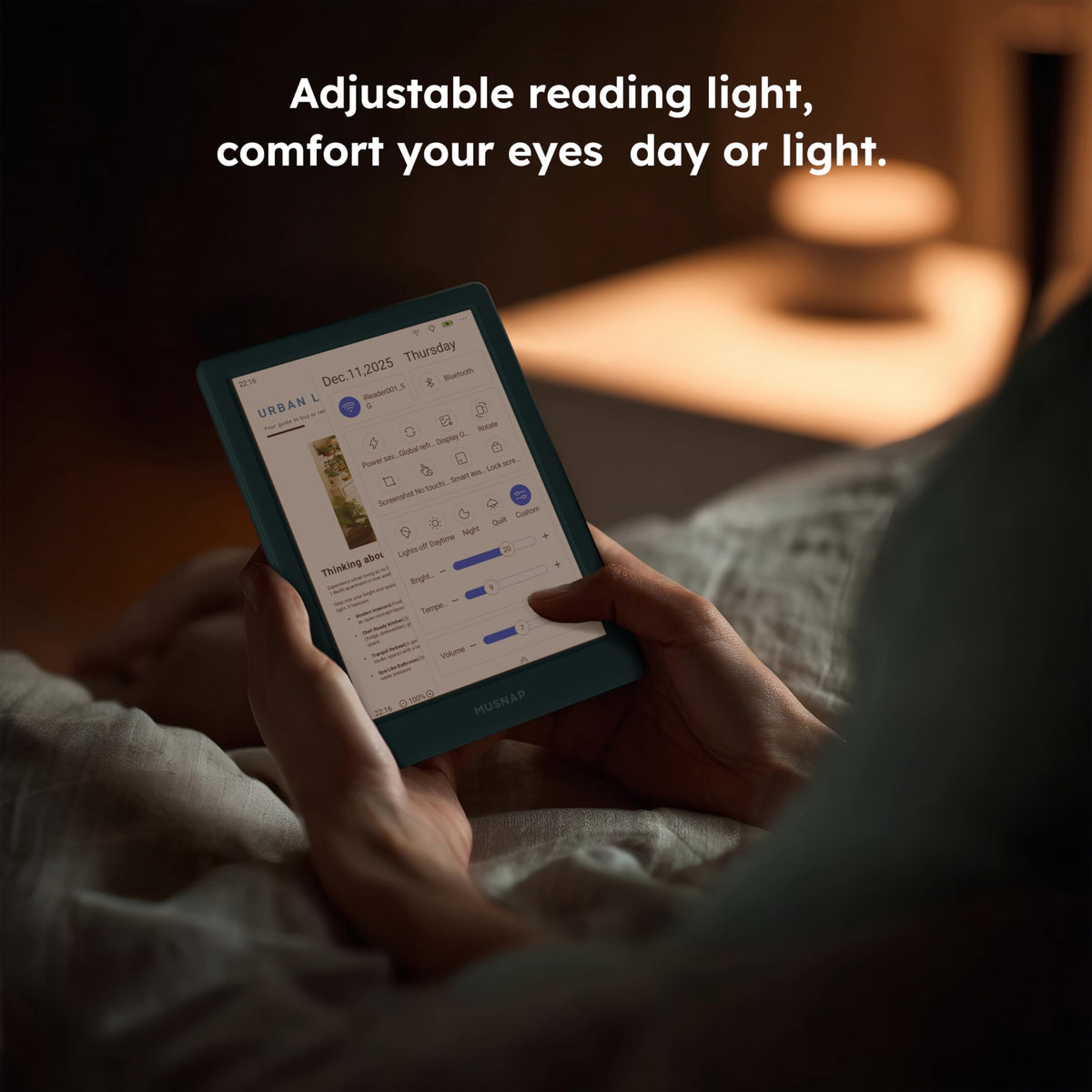 Musnap Neo C supports EPUB and PDF for flexible document reading.