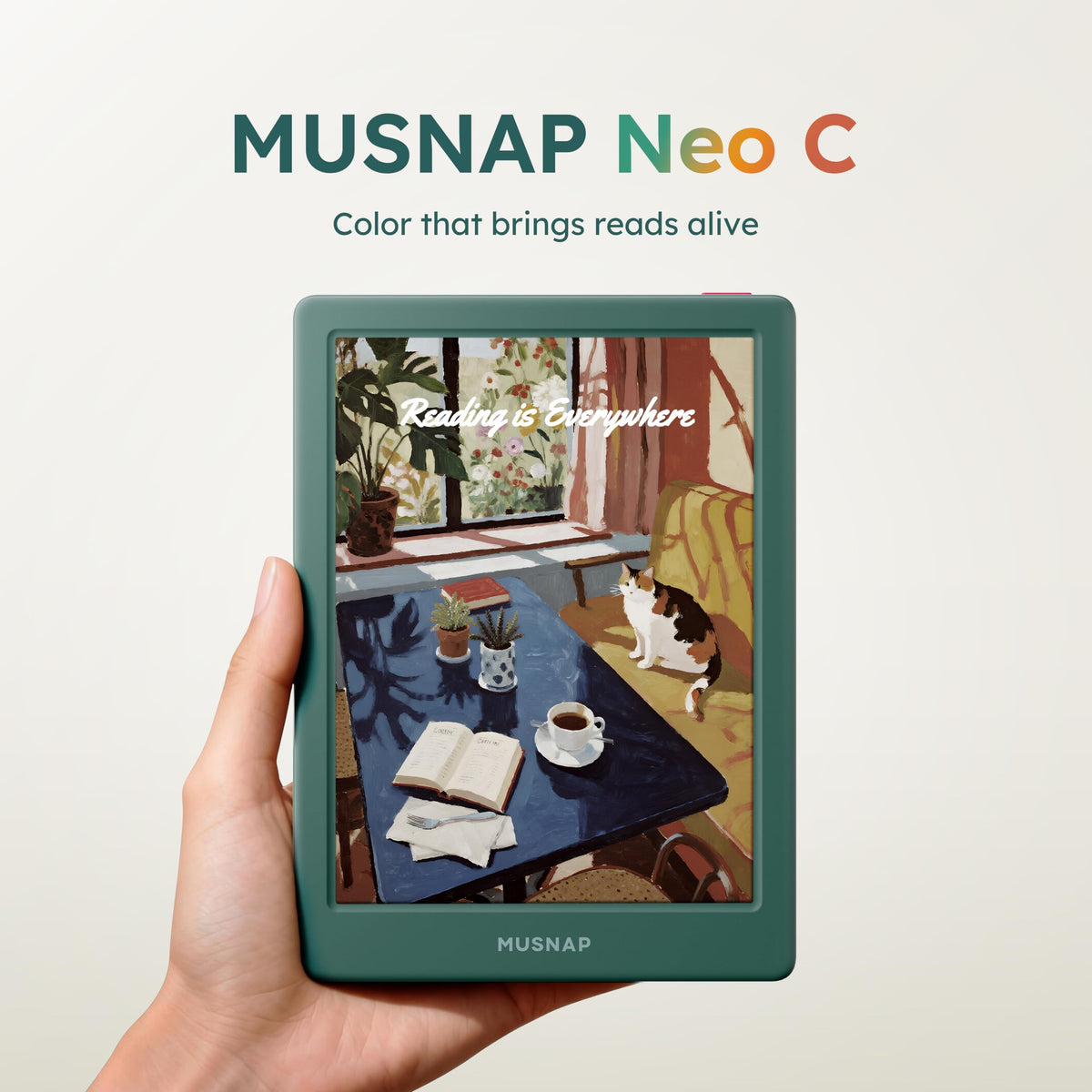 Musnap Neo C quad-core 2GHz performance enabling smooth page turns.