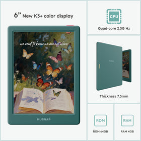 Musnap Neo C reading anywhere with color display in daylight or dark.