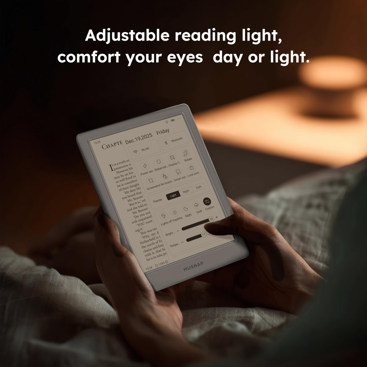 Musnap Neo supports EPUB, PDF, MOBI for versatile reading formats.
