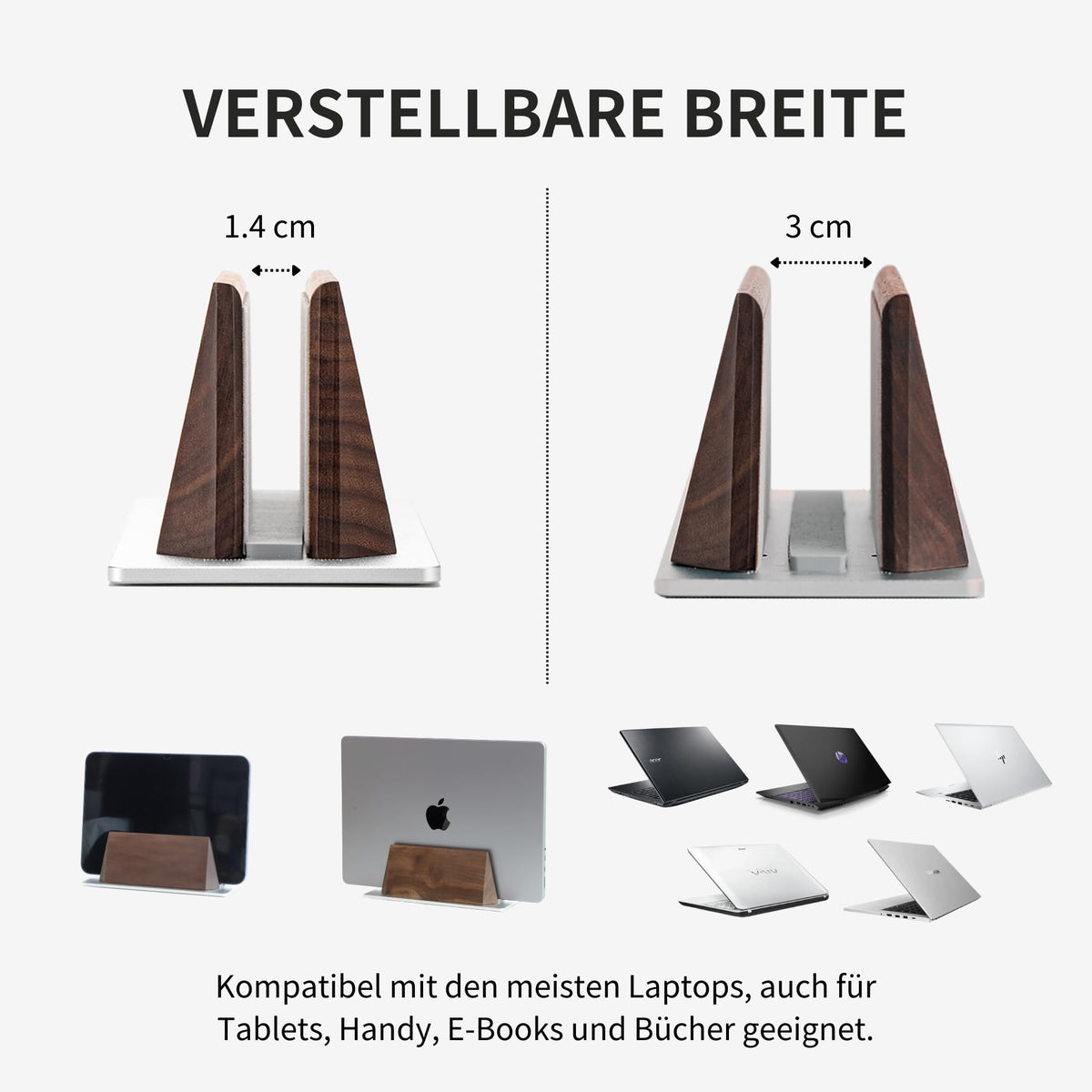 muso wood detail of adjustable aluminum base showing customization for secure fit