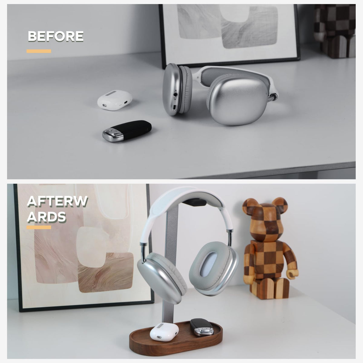muso wood compact desk accessory fits a 7.6 inch diameter footprint