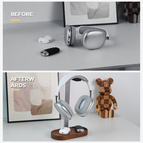 muso wood compact desk accessory fits a 7.6 inch diameter footprint