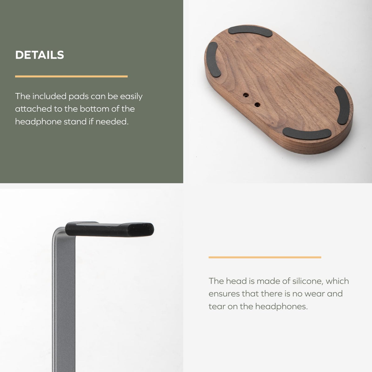 muso wood stand demonstrates universal compatibility with various headsets