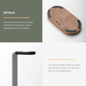 muso wood stand demonstrates universal compatibility with various headsets