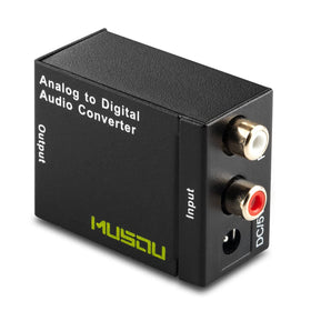 Musou RCA adapter front view showing compact design for versatile setups