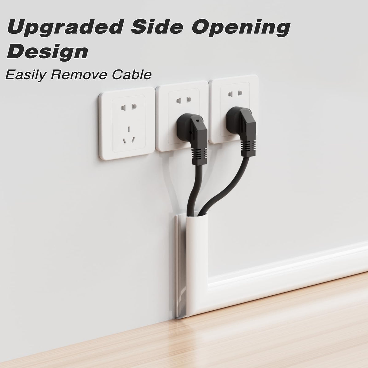 MUSRCYIO self-adhesive cord hider sticks securely on walls for clutter-free spaces.