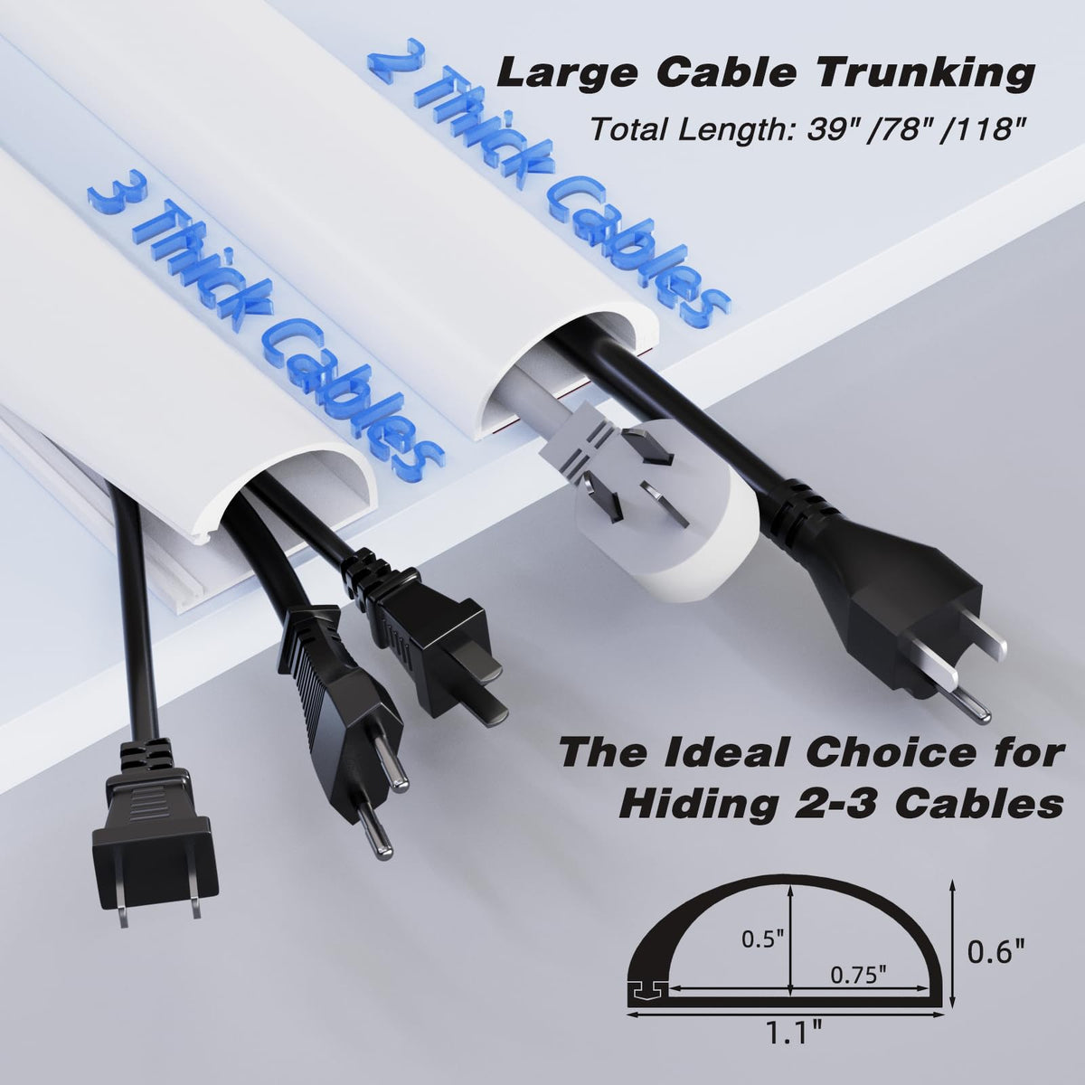 MUSRCYIO silicone cord hider demonstrates 2-3-cable capacity for clean entertainment setups.
