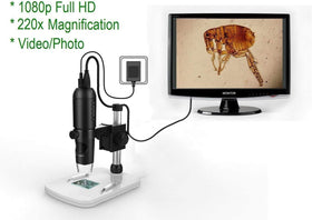 Mustcam HM160 magnification range 10x-250x for close-up analysis.