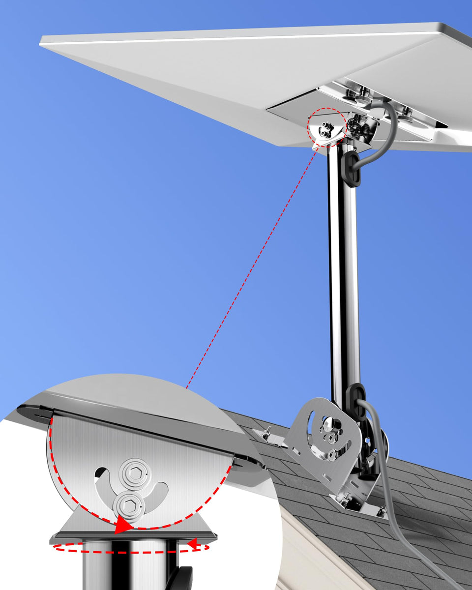 MUSVOH front profile of roof mount showing sturdy attachment and stable support