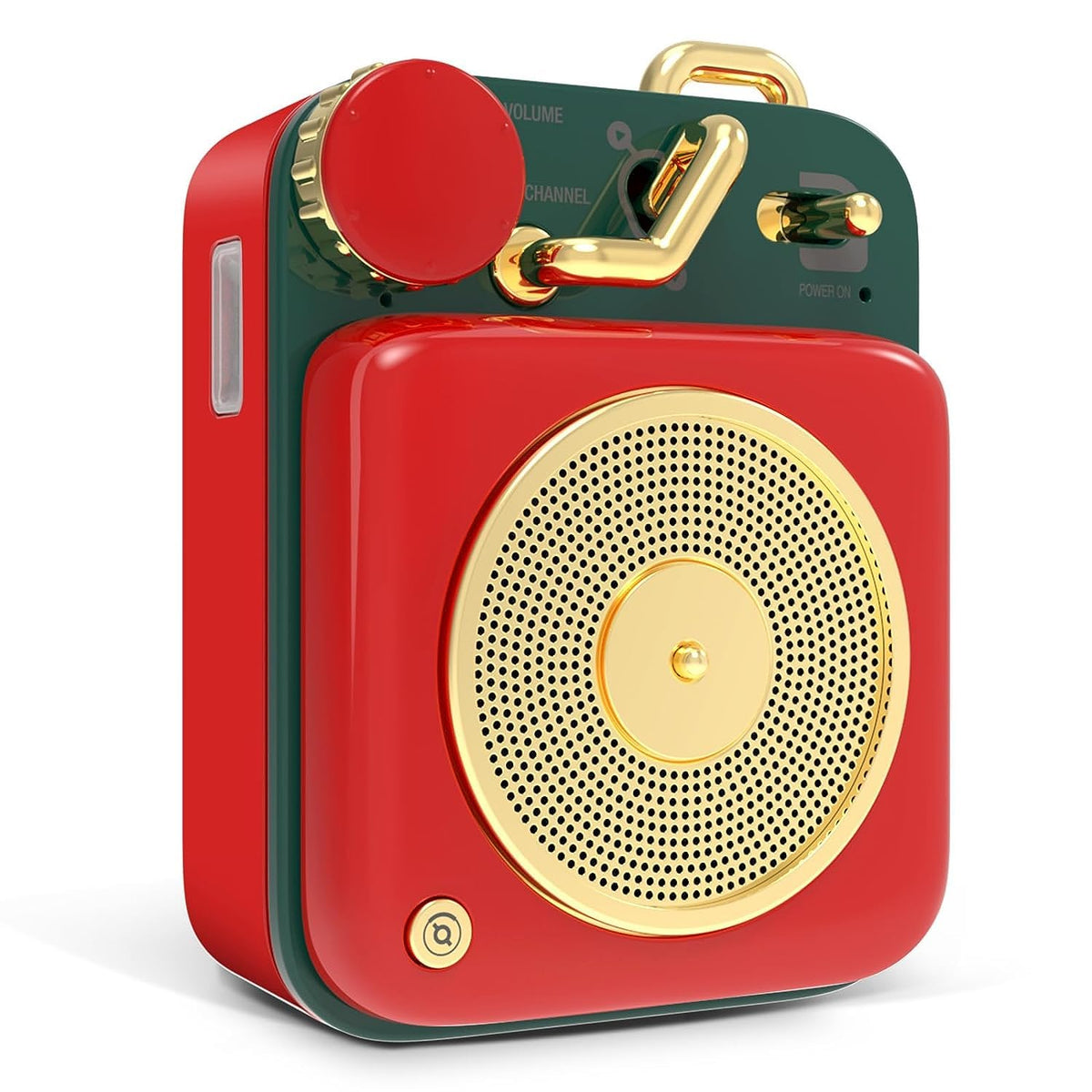 Muzen Button mini speaker with metal casing, built for durability during travel.