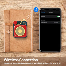 Muzen Button rechargeable battery delivers 7+ hours.