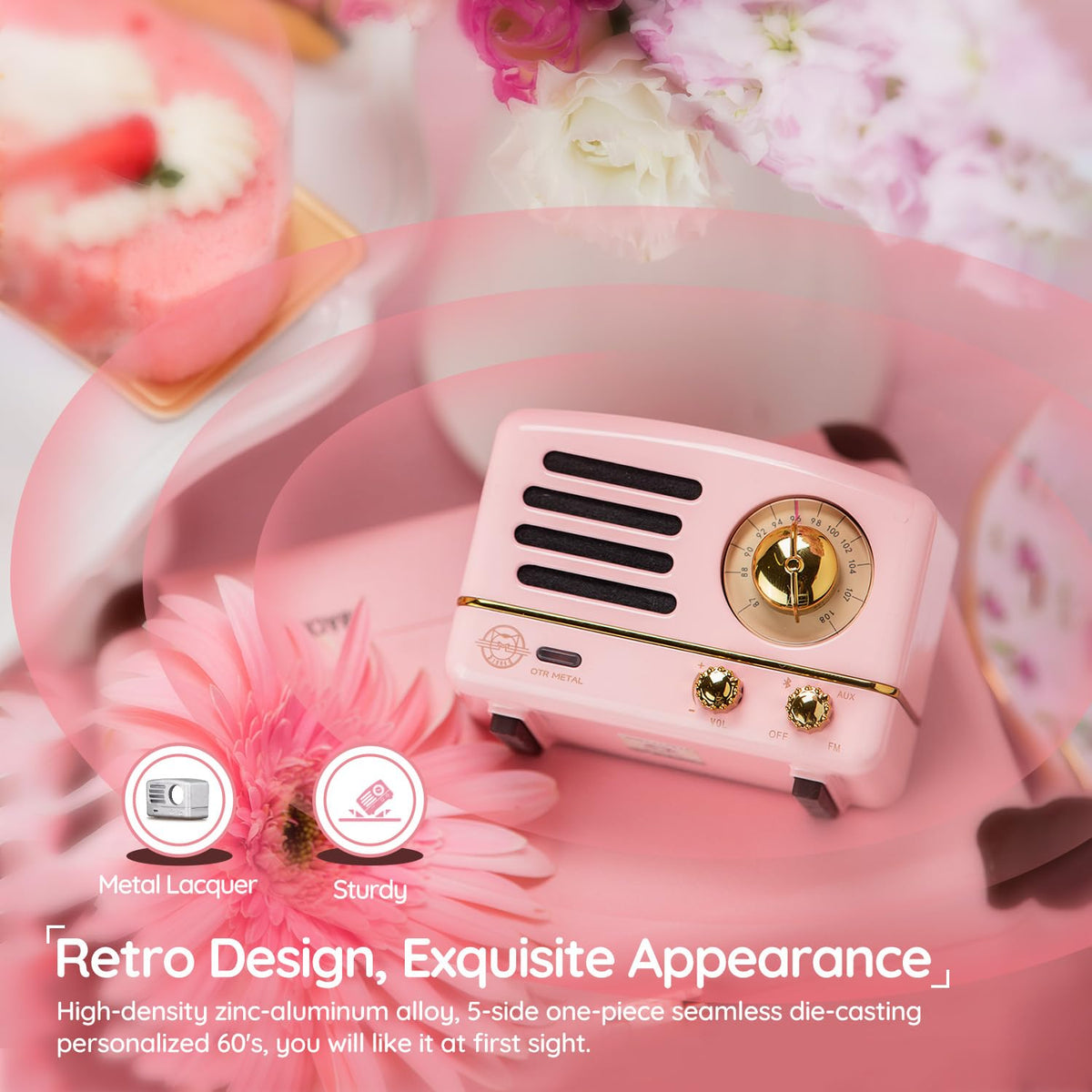 Muzen OTR FM radio with built-in antenna for flexible listening