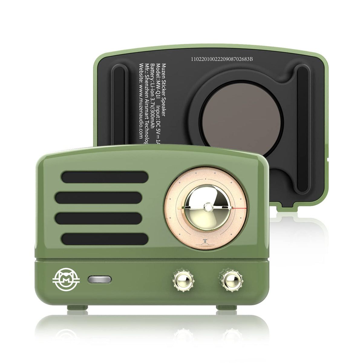 Muzen OTR magnetic attachment on metal surface for versatile placement.