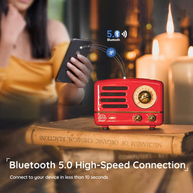 Muzen OTR green-color retro speaker enhances retro ambiance anywhere.
