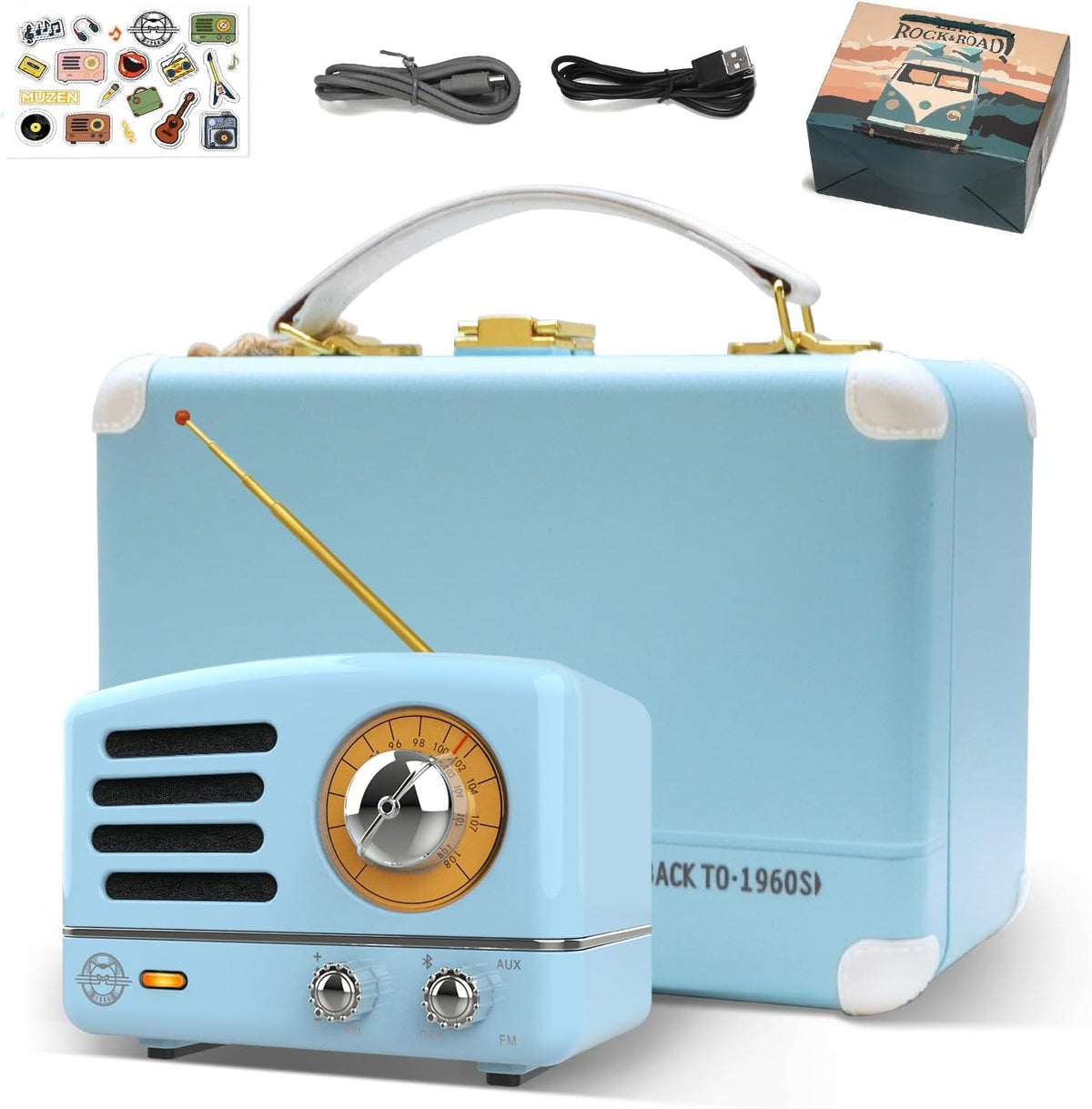 Muzen OTR metal retro suitcase front view, portable travel companion