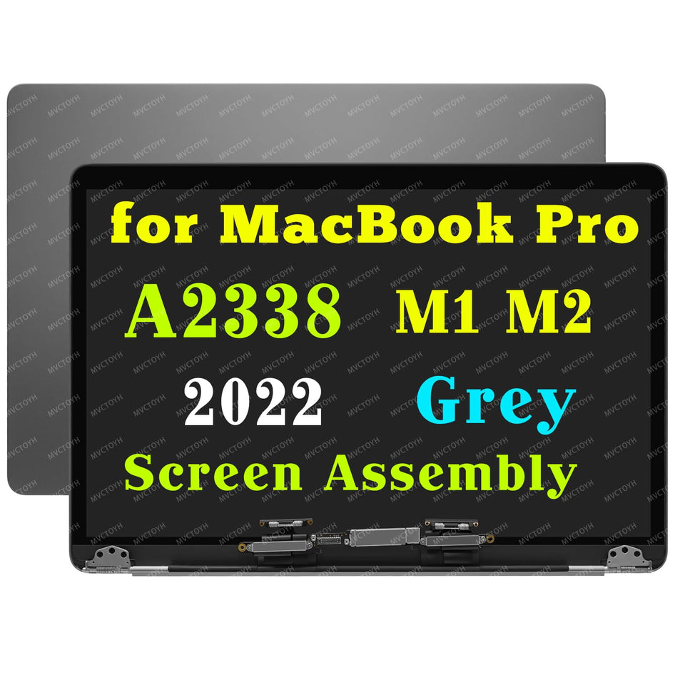 MVCTOYH MacBook Pro A2338 LCD screen assembly, front view, space-gray upgrade