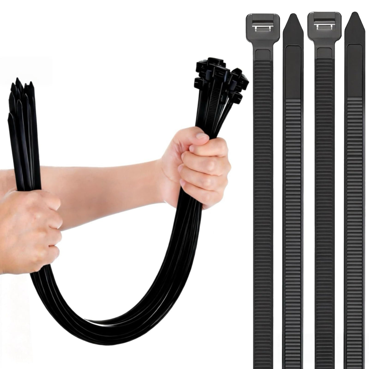 Mvyc front packaging showing 100-pack and 23-inch ties, useful for bulk projects