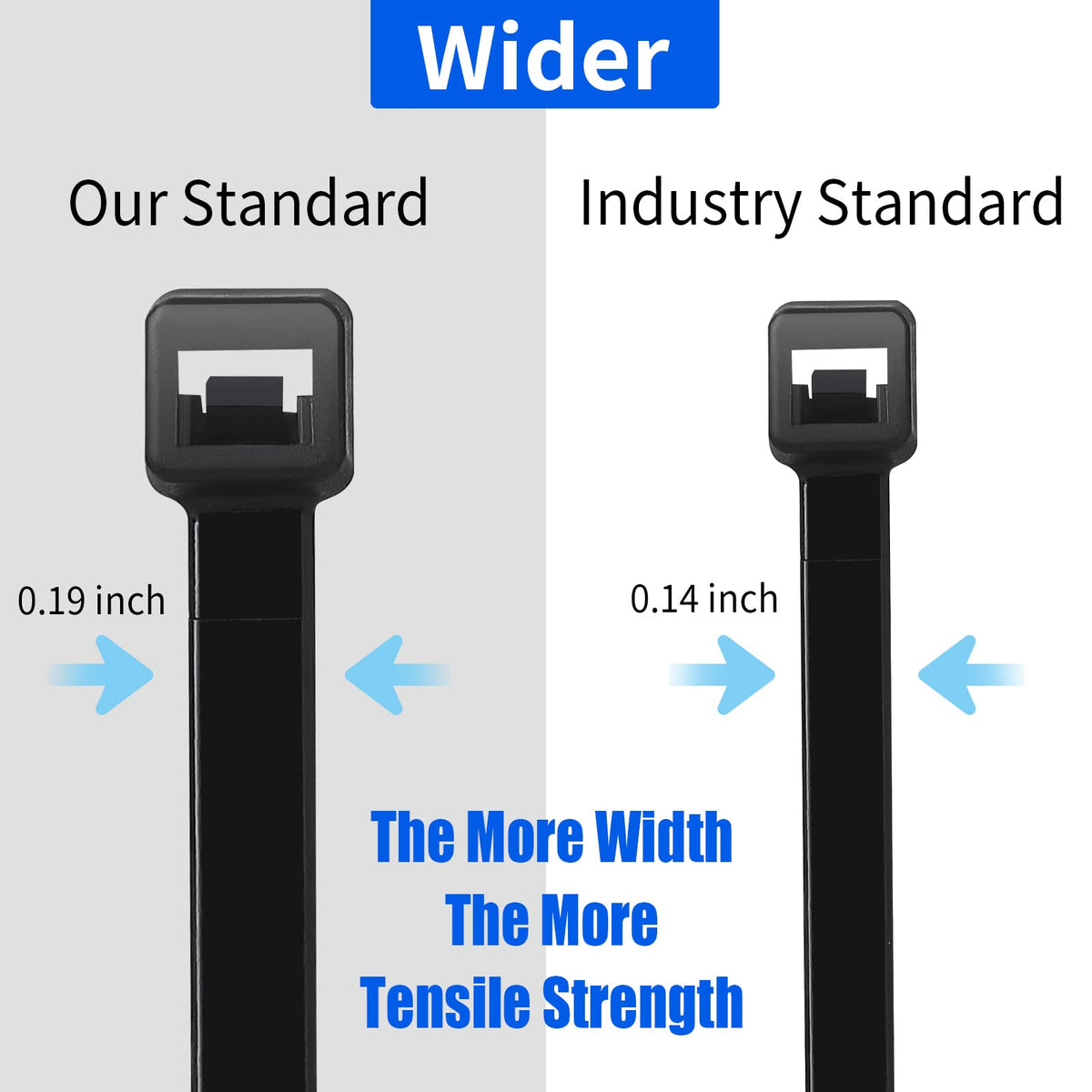Mvyc Zip Ties in 8-inch length ideal for securing cables and bundles.