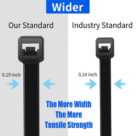 Mvyc Zip Ties in 8-inch length ideal for securing cables and bundles.