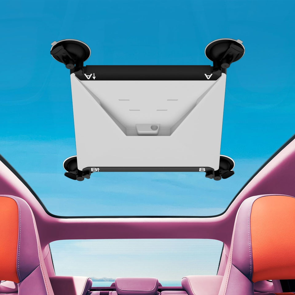 Mwin Starlink Mini Mount on car window with secure suction grip for stable signal.