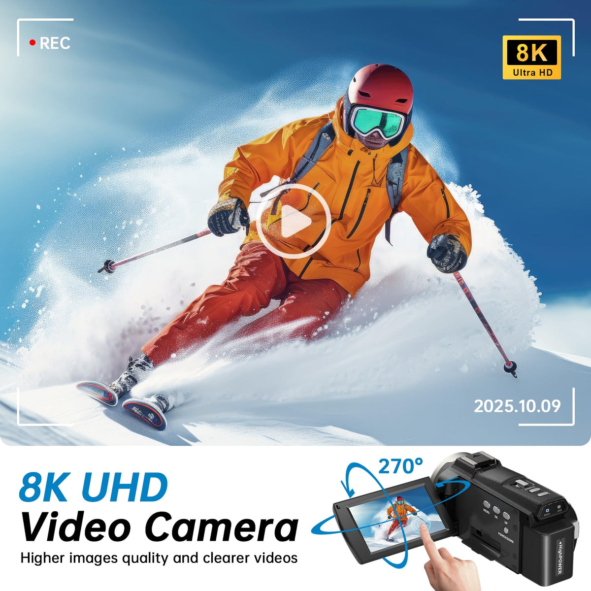 MWIRB 8K camera front view emphasizes compact design for on-the-go filming
