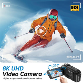MWIRB 8K camera front view emphasizes compact design for on-the-go filming