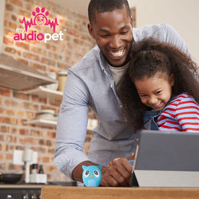 My Audio Pet Hide and Speak app screen showing playful features and parental controls