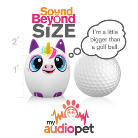 My Audio Pet mini speaker with 3W driver fills small rooms with clear sound.