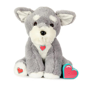 My Baby's Heartbeat Bear schnauzer front view showing plush keepsake and recorder
