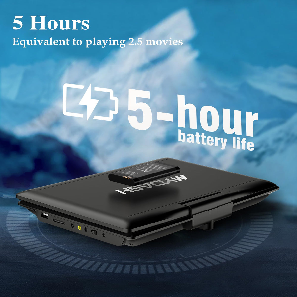 MYDASH 6-hour battery supports two full movies on the go