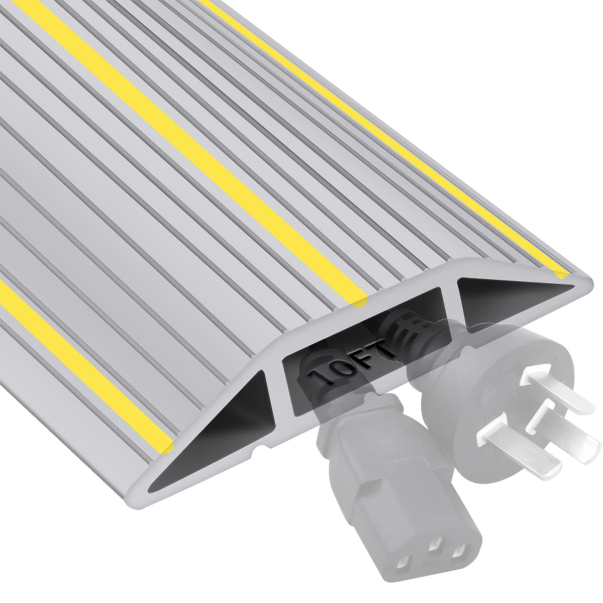 MYFAMIREA 10Ft Cord Cover three-channel layout shows safe cable organization.