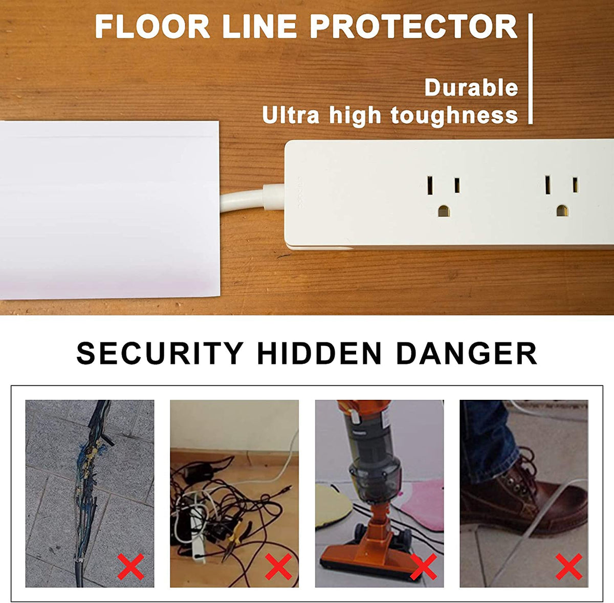 MYFAMIREA flexible silicone cord channel, easy to trim to fit any space.