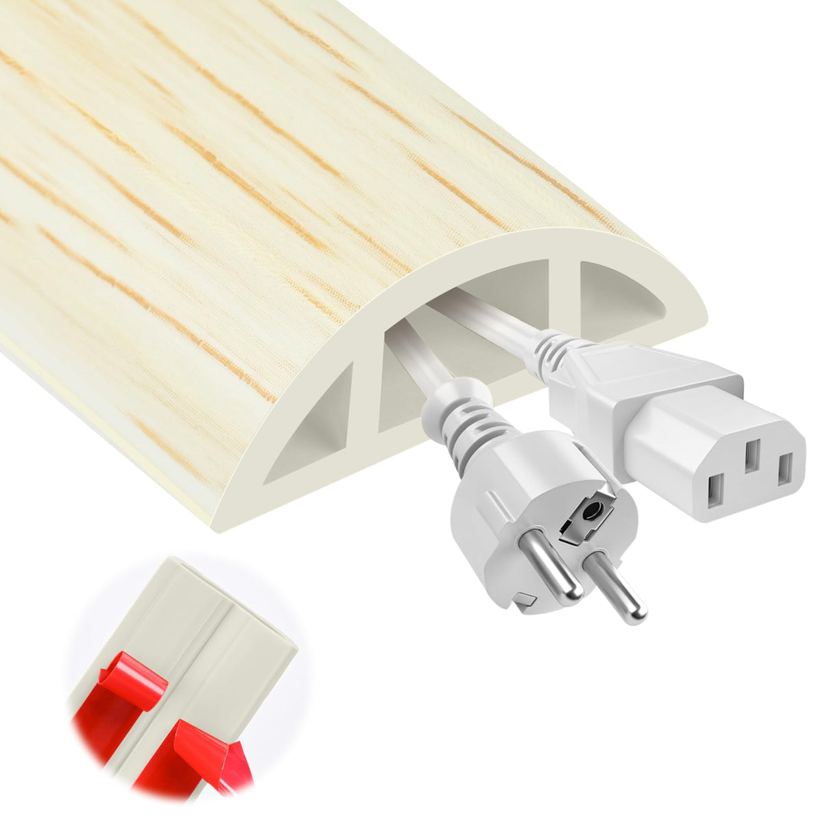 MYFAMIREA floor cord cover with strong adhesive for tidy wiring on floors