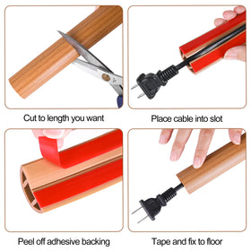 MYFAMIREA cord cover in office setting organizing cables.