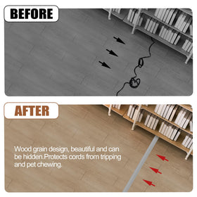 MYFAMIREA gray cord protector resists scratches and suits tile, wood, or carpet floors.