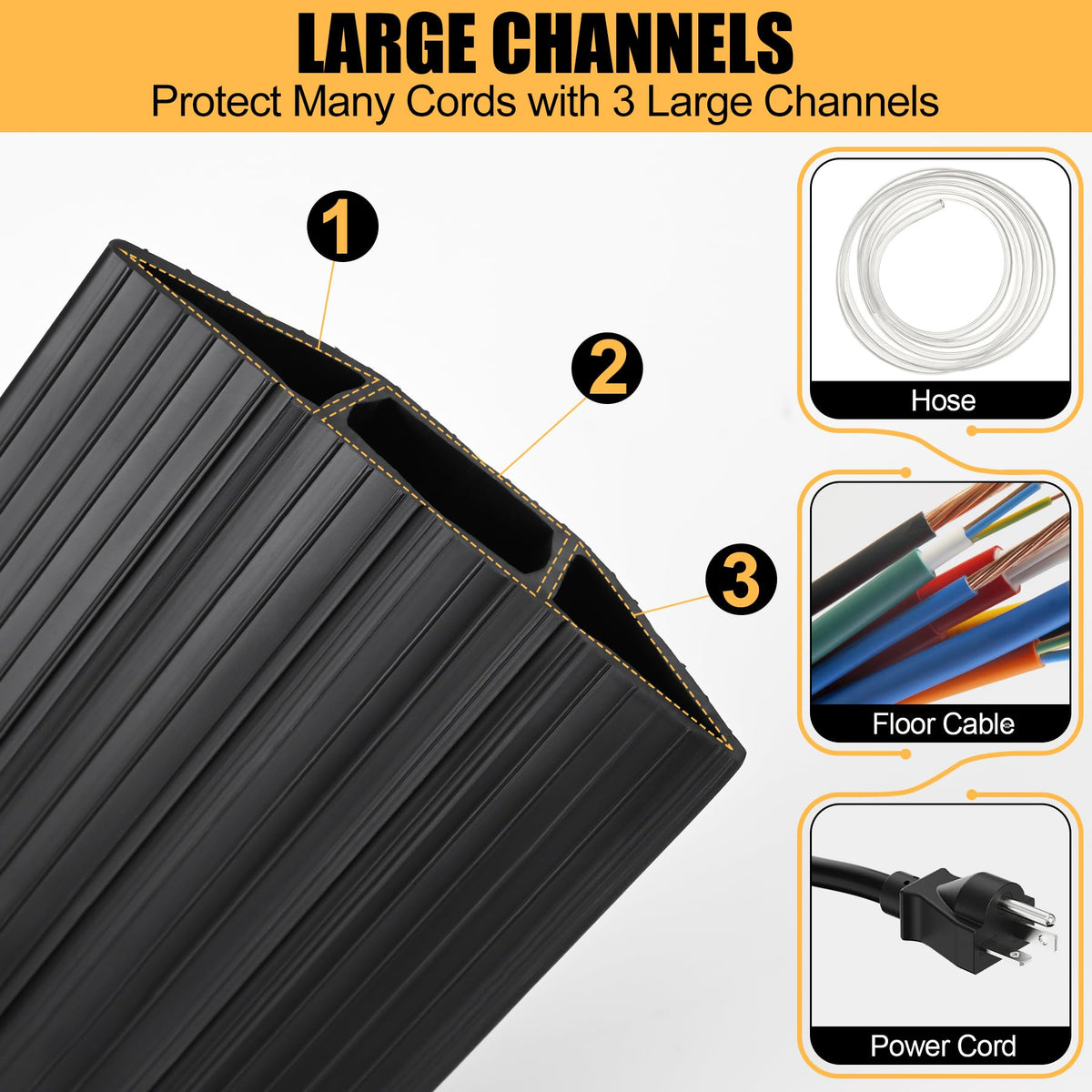 MYFAMIREA cord cover in a home office reducing tripping hazards and tidying cables benefit