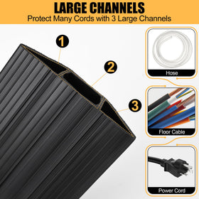 MYFAMIREA cord cover in a home office reducing tripping hazards and tidying cables benefit