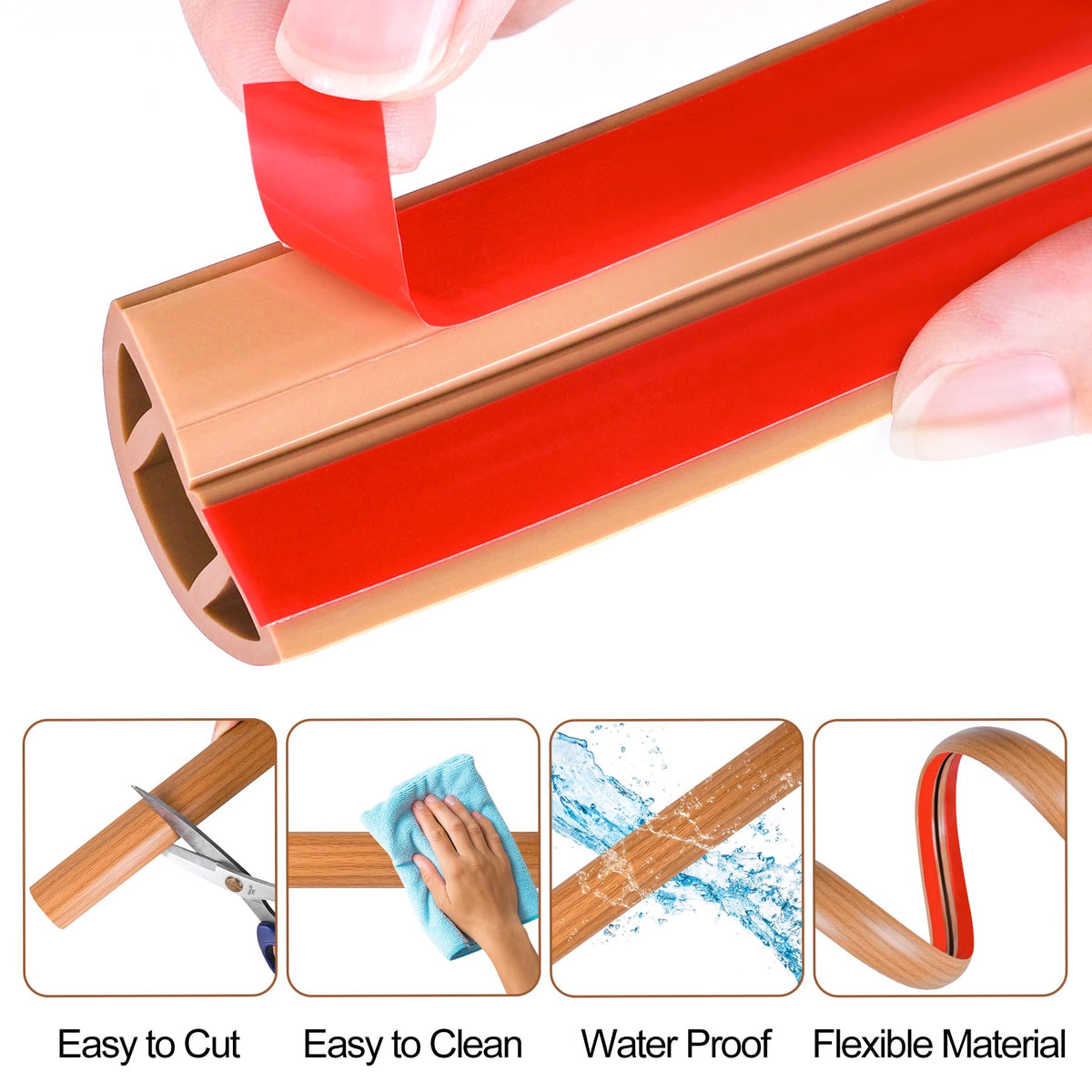 MYFAMIREA PVC cord hider protects wires while preventing trips in busy spaces
