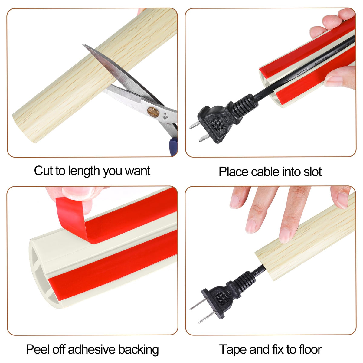 MYFAMIREA self adhesive cable channel neatly hides wires