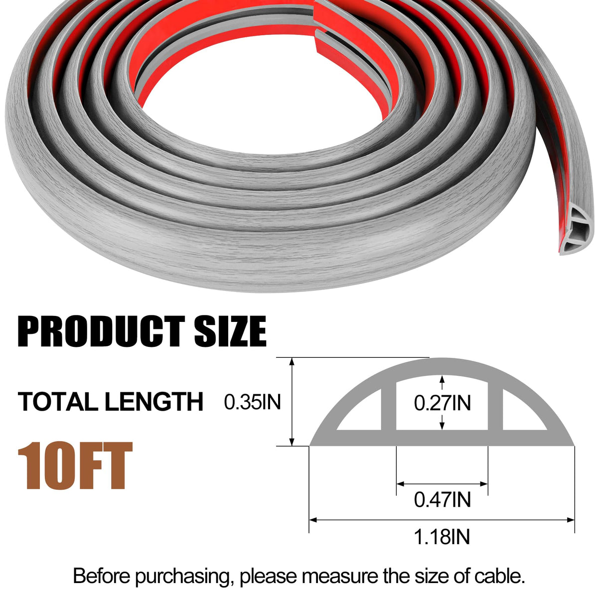 MYFAMIREA self-adhesive cord hider sticks firmly with no surface damage.