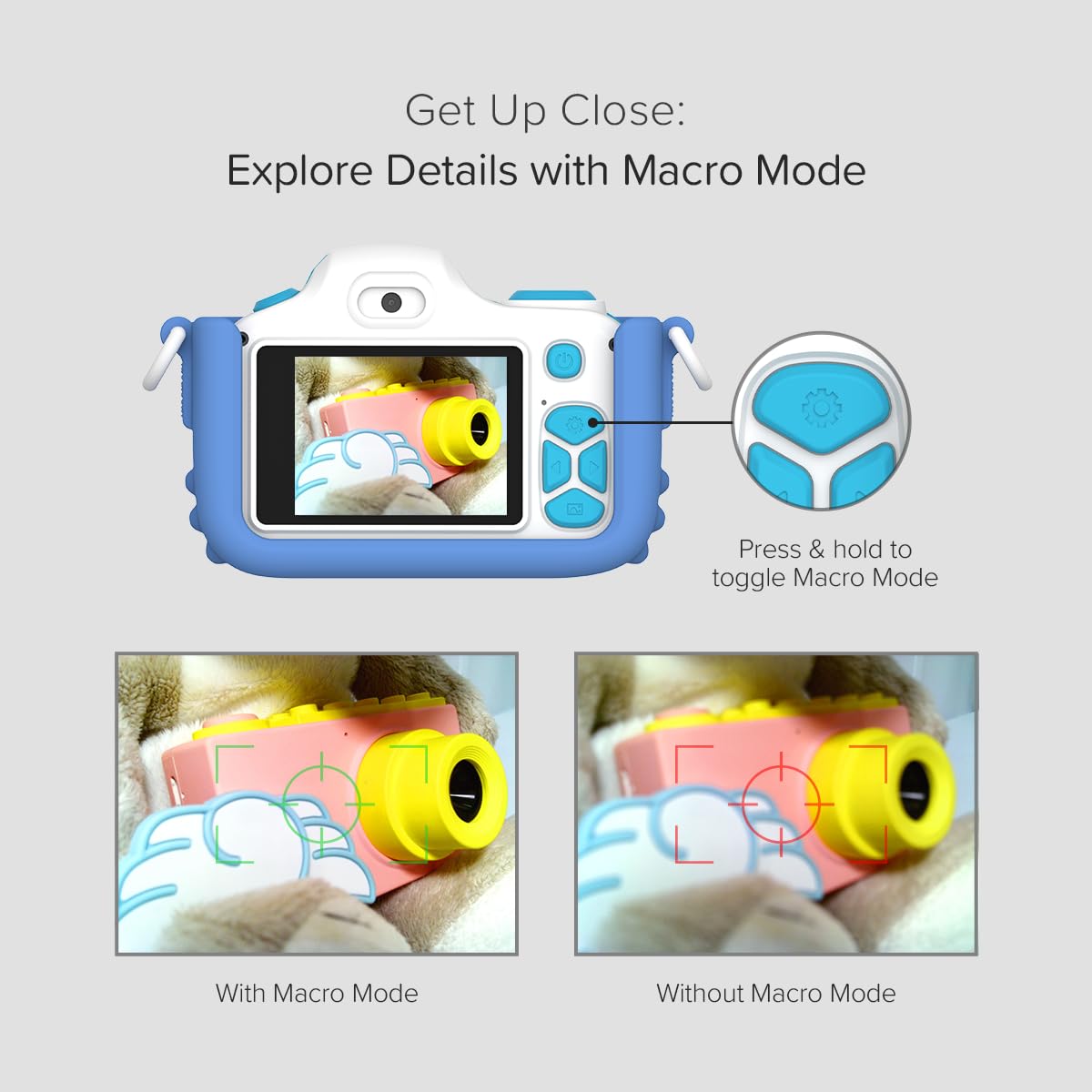 myFirst Camera 3 silicone shockproof case detail, durable drop protection