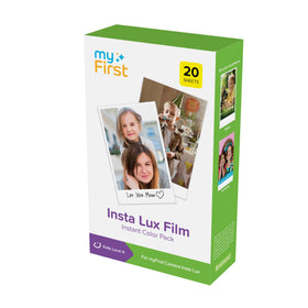 myFirst refill film Insta Lux box front shows compact packaging for quick replacement.