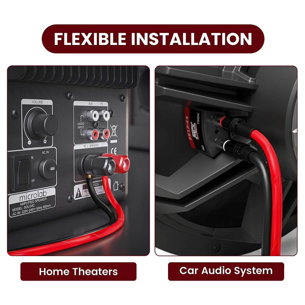 Mygatti installed in car trunk illustrating clean, noise-free audio
