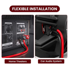 Mygatti installed in car trunk illustrating clean, noise-free audio