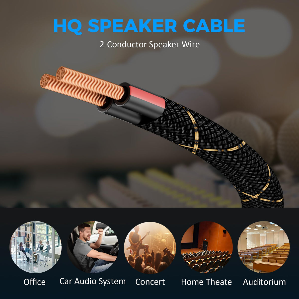 Mygatti OFC copper two-conductor cable delivers clear audio signals.