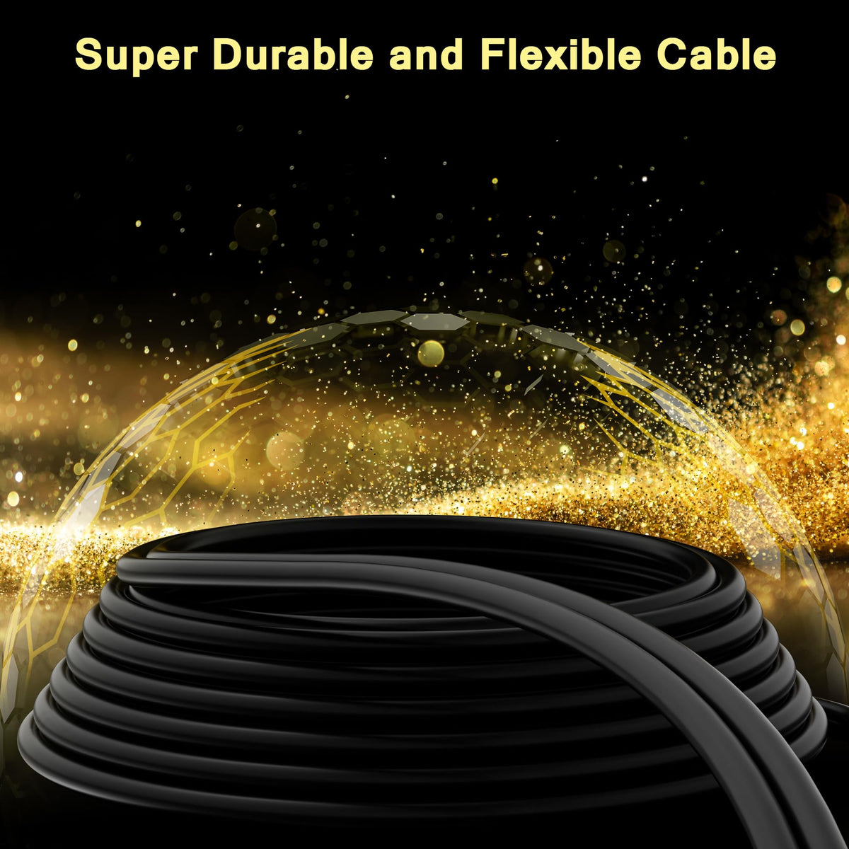 Mygatti cable with gold-plated connectors resists corrosion and maintains signal.