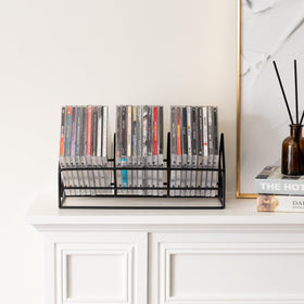 MyGift tabletop CD shelf shown on a desk or shelf for compact storage.