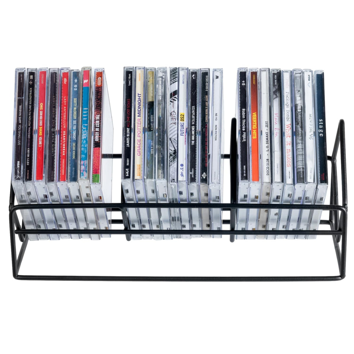 MyGift 30-capacity CD rack ideal for home office or living room.