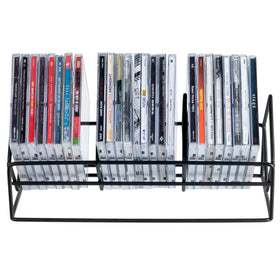 MyGift 30-capacity CD rack ideal for home office or living room.